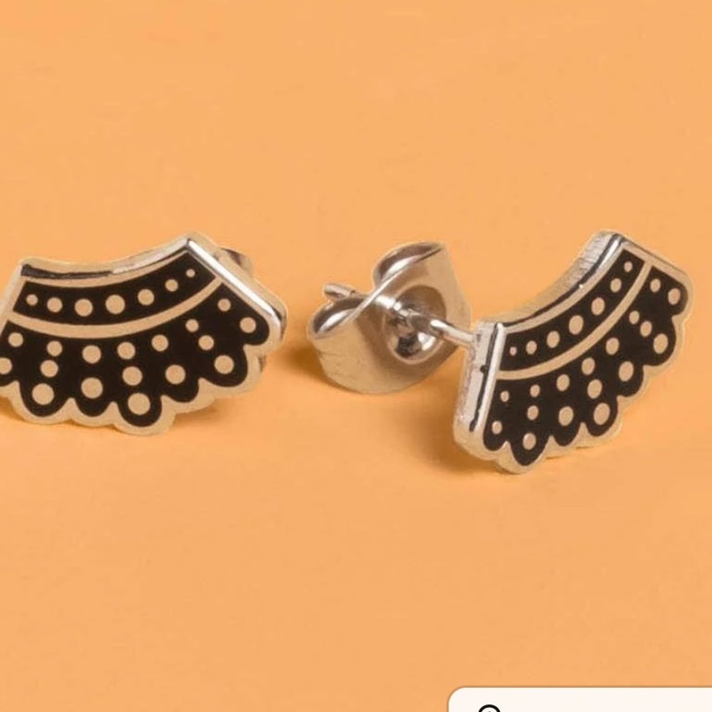 Dissent pins RBG collar earrings
